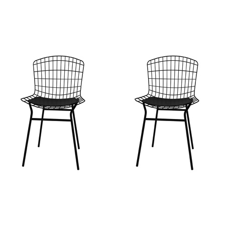 MANHATTAN COMFORT Madeline Chair, Black, PK2 2-197AMC3